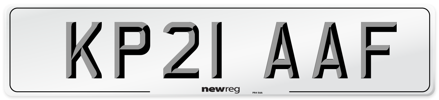 KP21 AAF Number Plate from New Reg